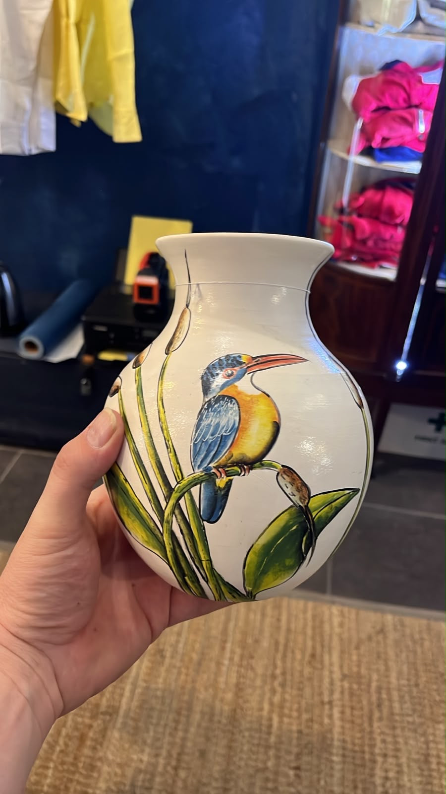 Franschhoek Malachite Kingfisher Vase 18cm