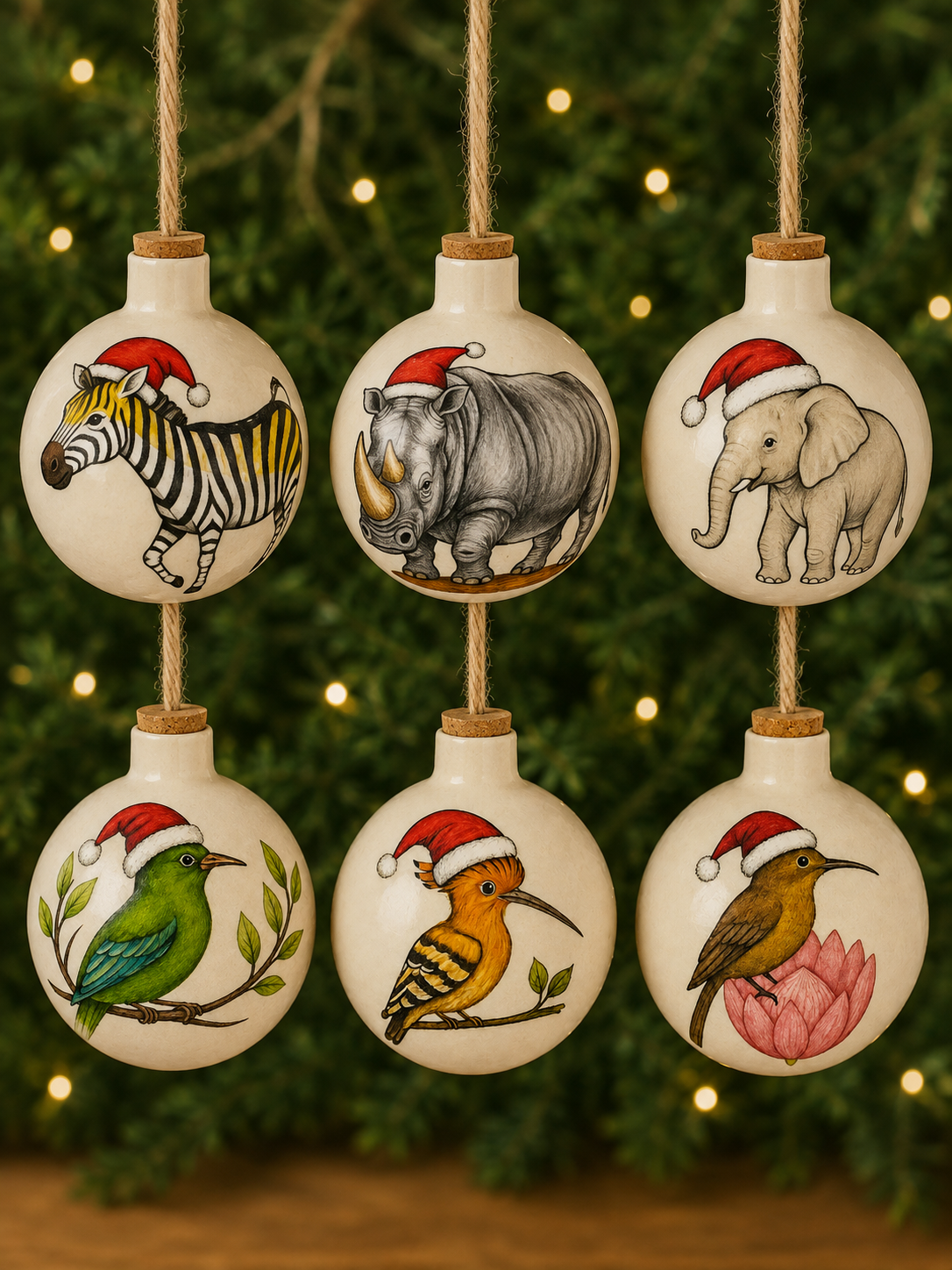 Set of 6 Christmas Baubles