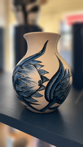 Franschhoek Delft Blue Protea Vase 18cm