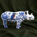 Delft Blue Malachite Rhino
