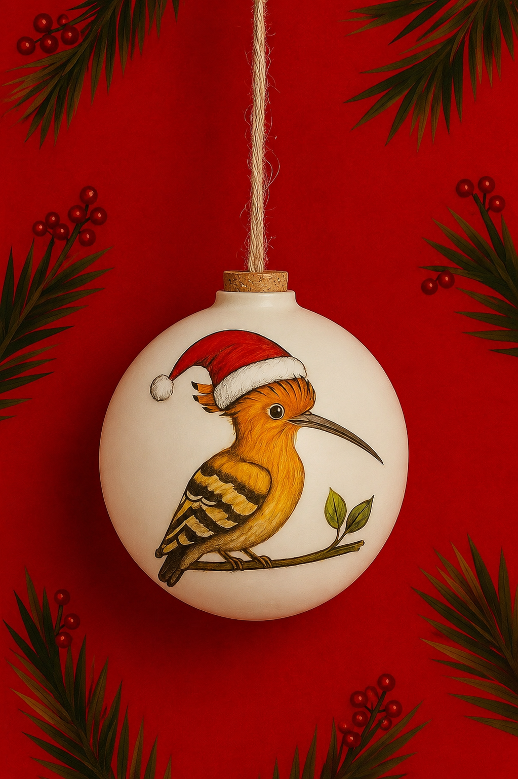 African hoopoe Christmas bauble