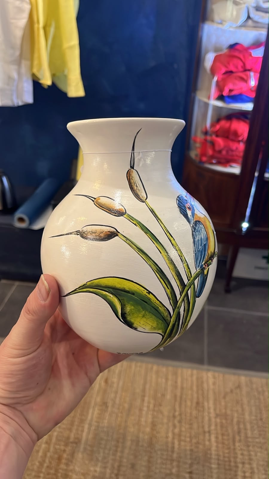 Franschhoek Malachite Kingfisher Vase 18cm